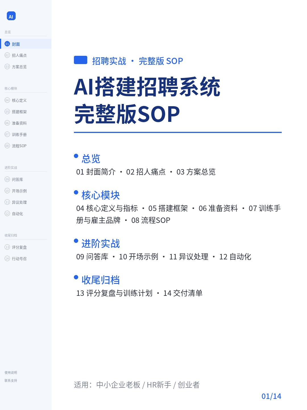 封面 - AI搭建招聘系统完整版SOP